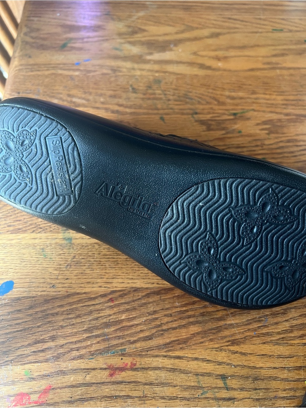 Alegria Black Leather Slip-On Shoe - Picture 3 of 4
